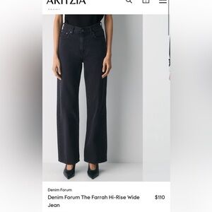 Aritzia Denim Forum Farrah Black High-Rise Wide Jeans